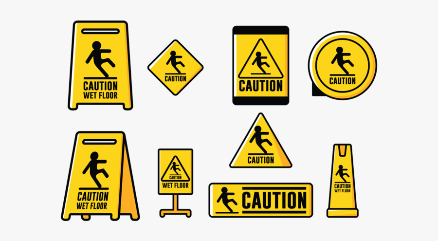 Vector Sign Caution Wet Foor - Letrero Piso Mojado Precaucion Png, Transparent Clipart