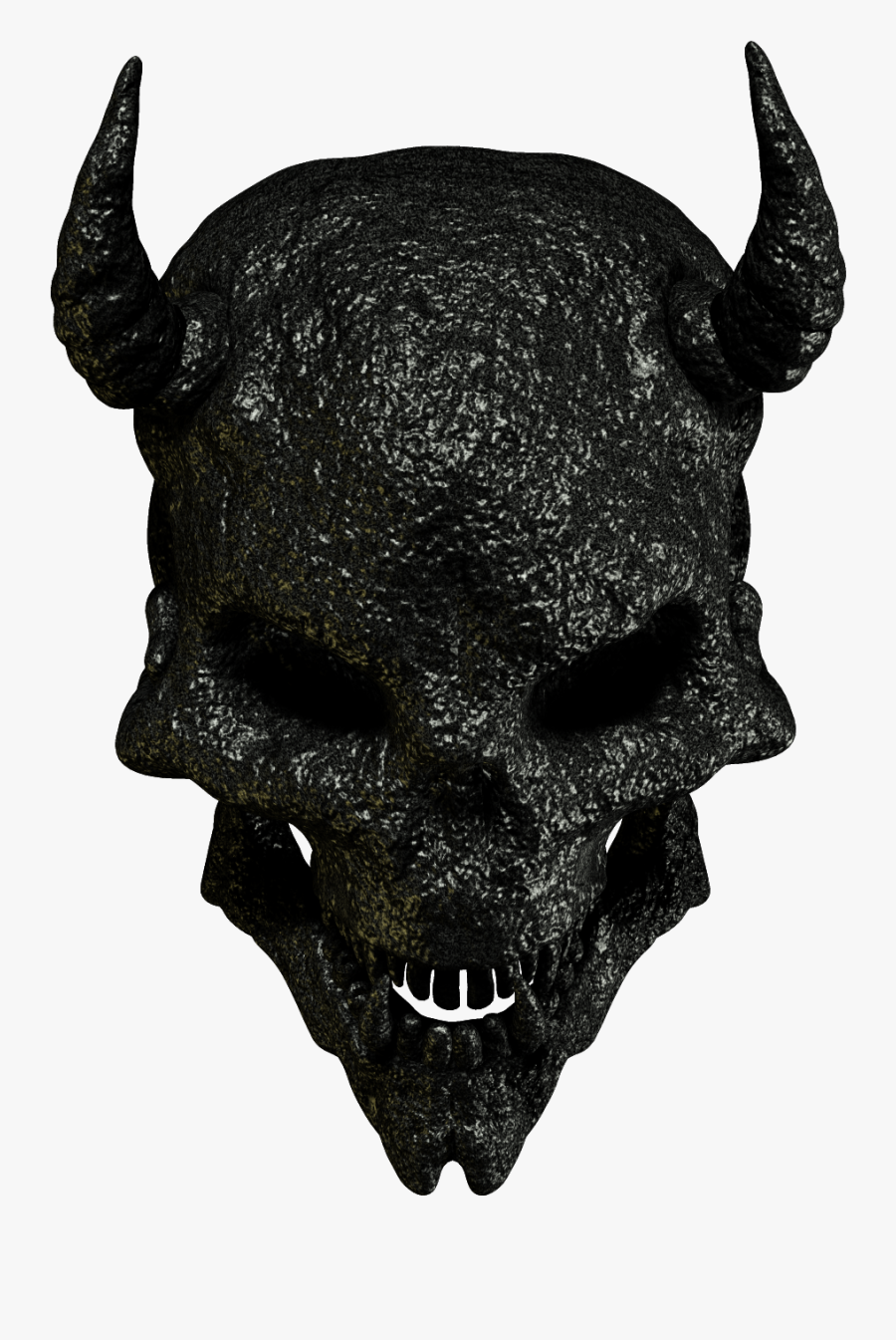 Skull Bone Head - Skull With Horns Transparent, Transparent Clipart