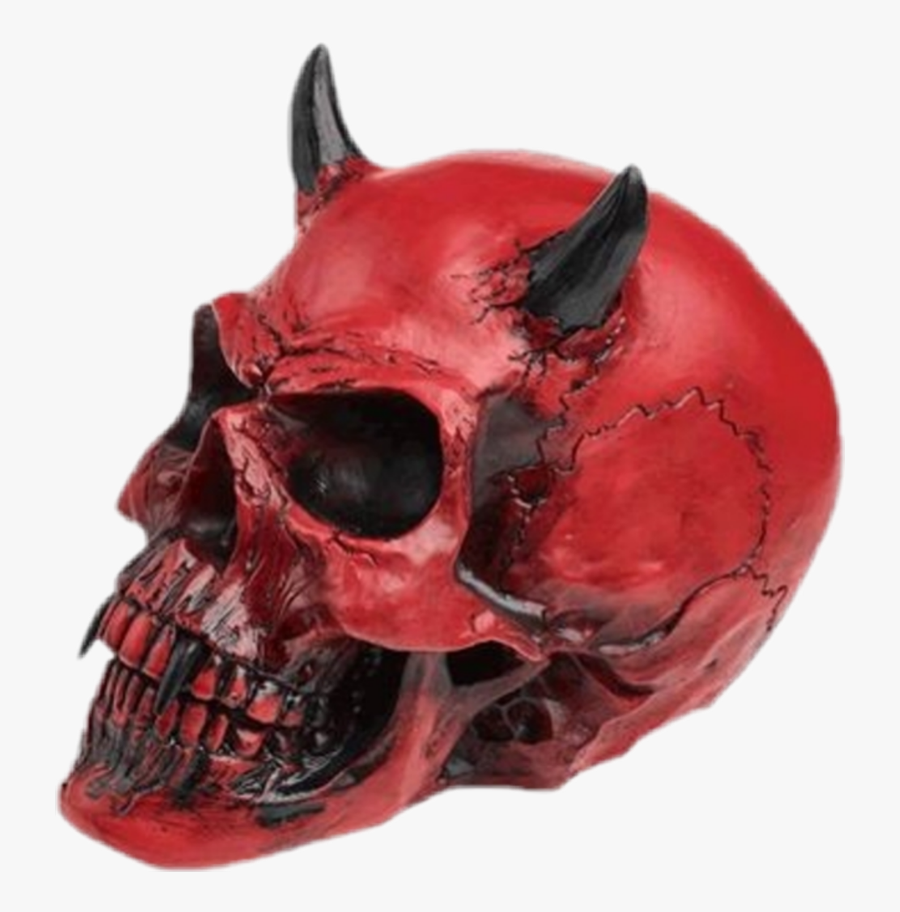 #red #reddevil #redevil #evil #devil #demon #head - Crimson Demon Skull Head, Transparent Clipart