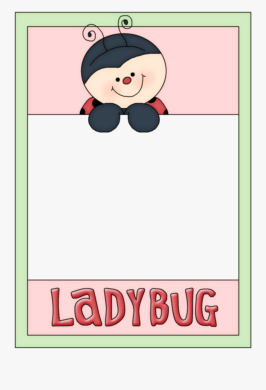 Frame Clipart Ladybug - Cartoon, Transparent Clipart