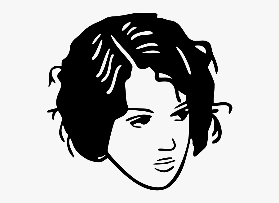 Vector Clip Art Of Lady With Bad Hair Day - Black And White Clip Art Hair, Transparent Clipart