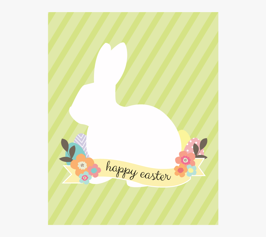 Easter Bunny Print Green Display - Domestic Rabbit, Transparent Clipart