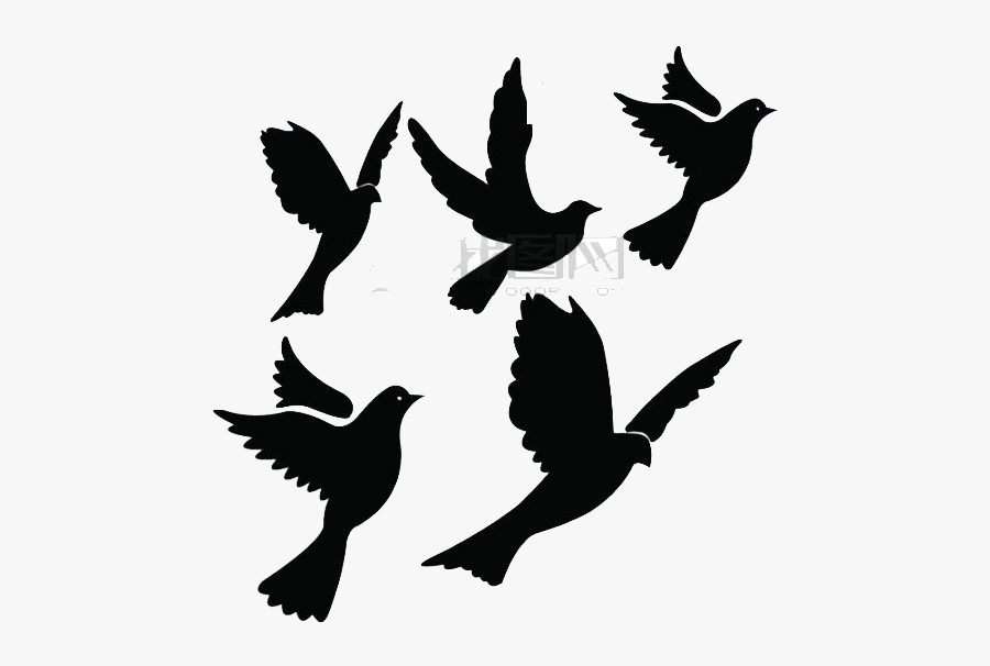 Columbidae Bird Flight Silhouette Clip Art - Dove Flying Bird Silhouette, Transparent Clipart