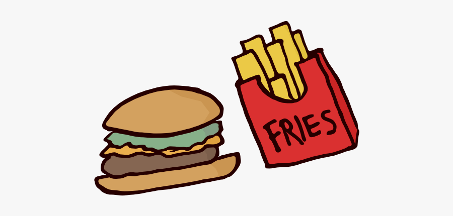 Fast Food Burger And Fries - French Fries, Transparent Clipart