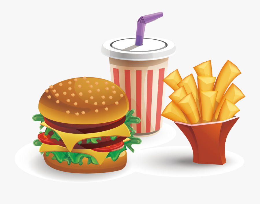 Hamburger Coca-cola Cheeseburger Fast Food French Fries - Food And Drinks Png, Transparent Clipart