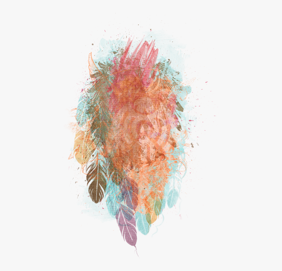 Feather Clipart Watercolor - Illustration, Transparent Clipart