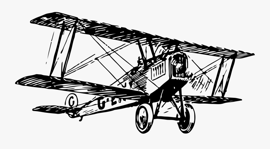 Biplane Sketch, Transparent Clipart