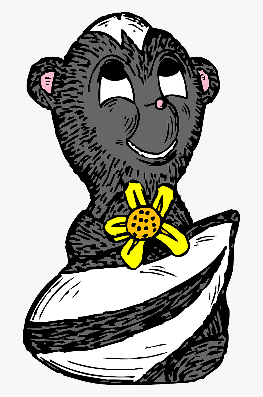 Flower Stripes Skunk Free Photo, Transparent Clipart