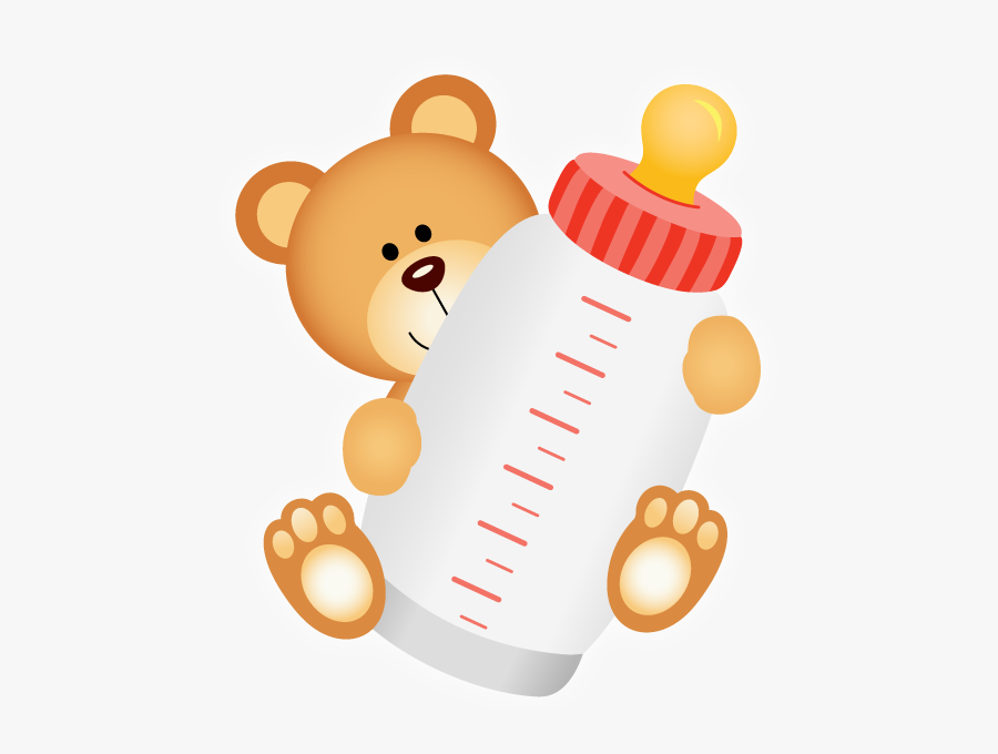 Bear With Bottle - Teddy Bear Drink Milk, Transparent Clipart