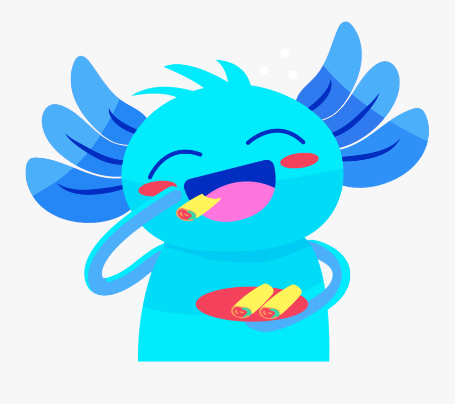 He"s Pretty Cute, Whether He"s Eating Tacos Or Dressed - Axolotl Emoji Png, Transparent Clipart