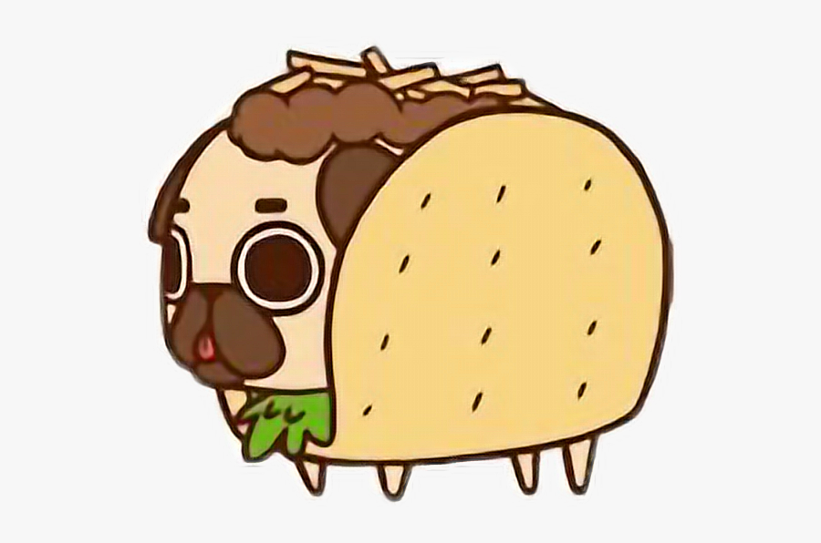 #taco #pug #tacopug #cute #remixit #freetoedit - Cartoon Pug, Transparent Clipart