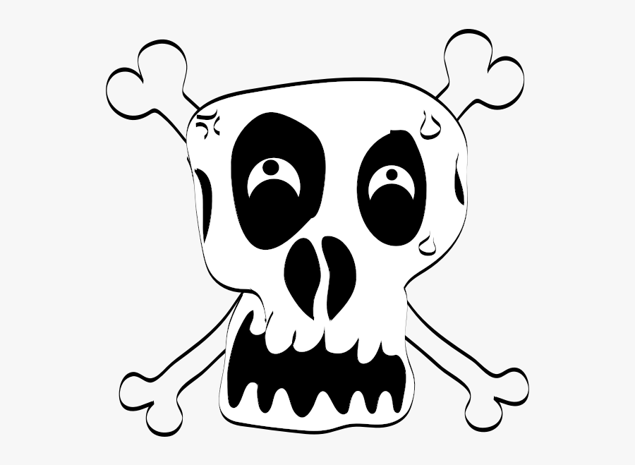 Graphics Of Scary Monster Skull - Skull And Crossbones Funny, Transparent Clipart