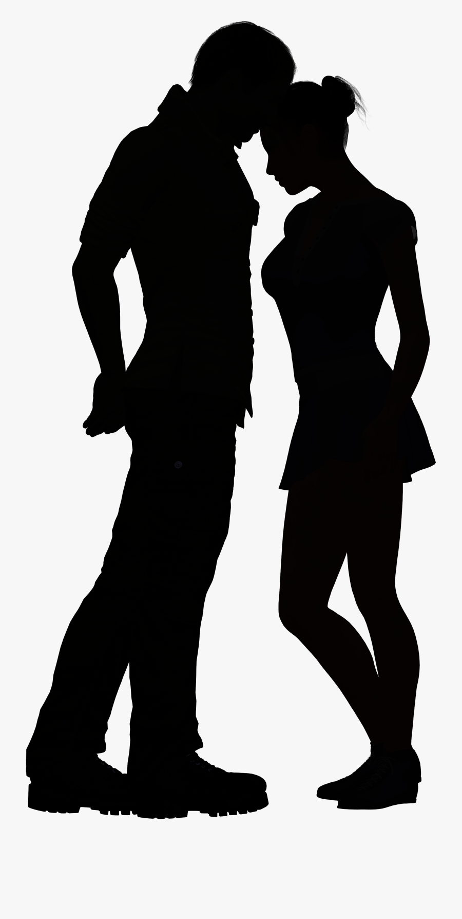 Silhouette Clip Art - Silhouette Of Two Lovers, Transparent Clipart