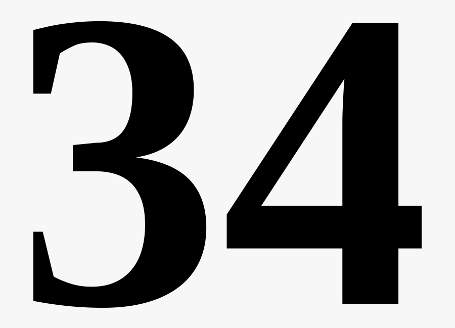 Number 34 Clipart, Transparent Clipart