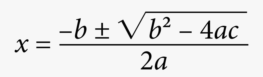 Clipart - Quadratic Formula No Background, Transparent Clipart