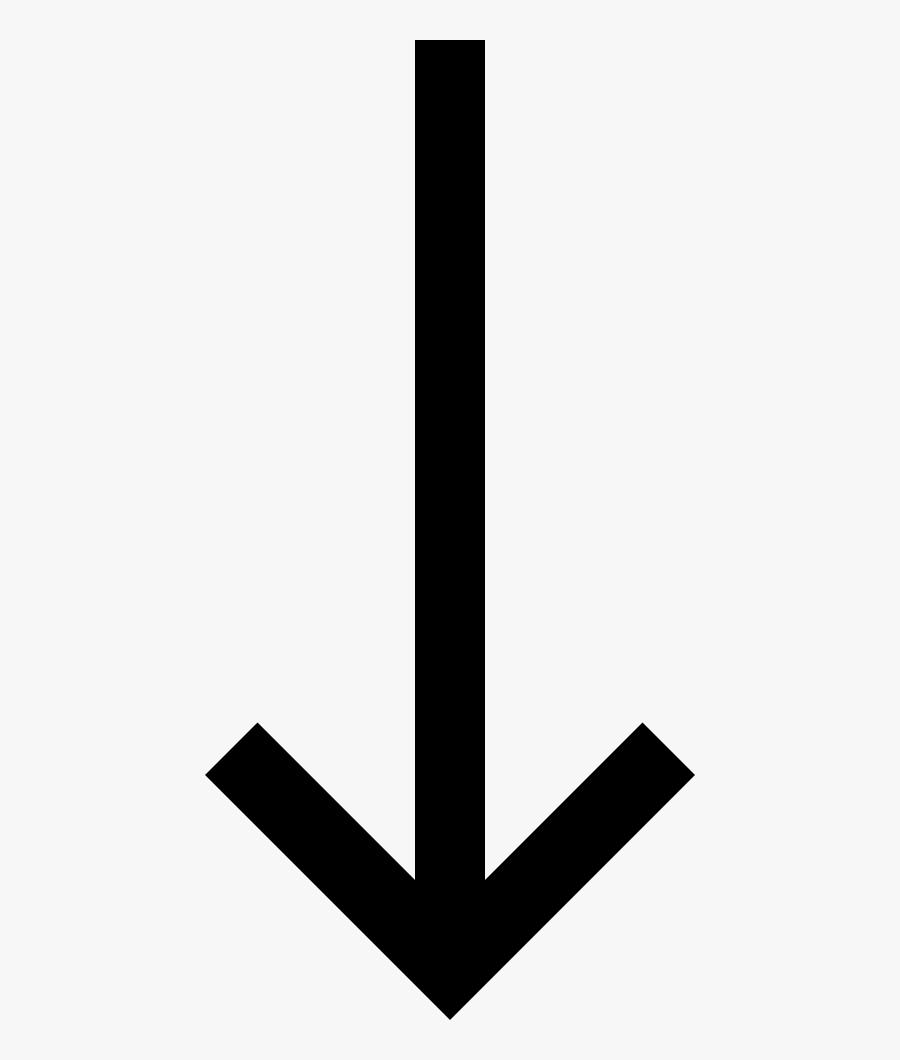 Long Arrow Down, Transparent Clipart