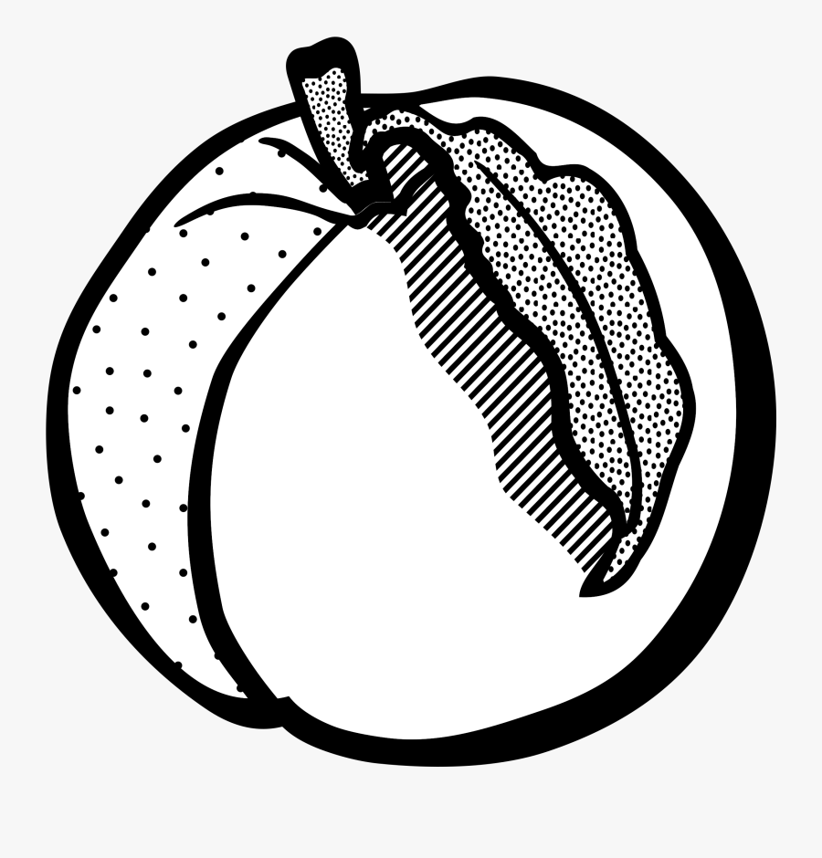Clip Art Freeuse Library Peach Clipart Line Art Frames - Peach Clipart Black And White, Transparent Clipart