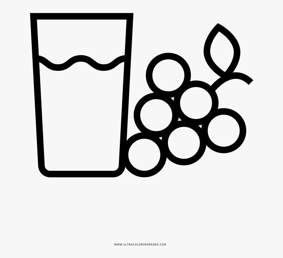 Grape Juice Coloring Page - Coloring Pages Of Grape Juice, Transparent Clipart