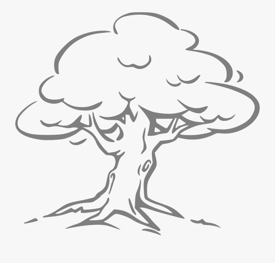 Tree Black & White, Transparent Clipart