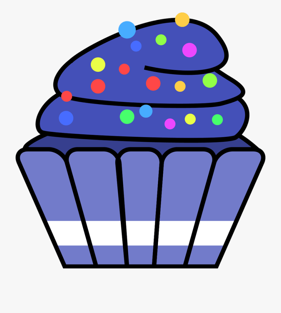 Navy Cupcake Clipart Cake Dessert Food Sprinkles Clipart - Blue Cup Cake Png, Transparent Clipart