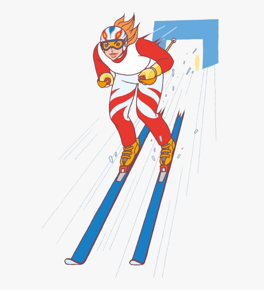 Skiing Snowman Illustration - Illustration, Transparent Clipart