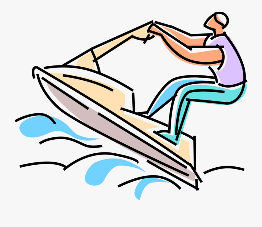 Vector Illustration Of Personal Watercraft Water Sports, Transparent Clipart