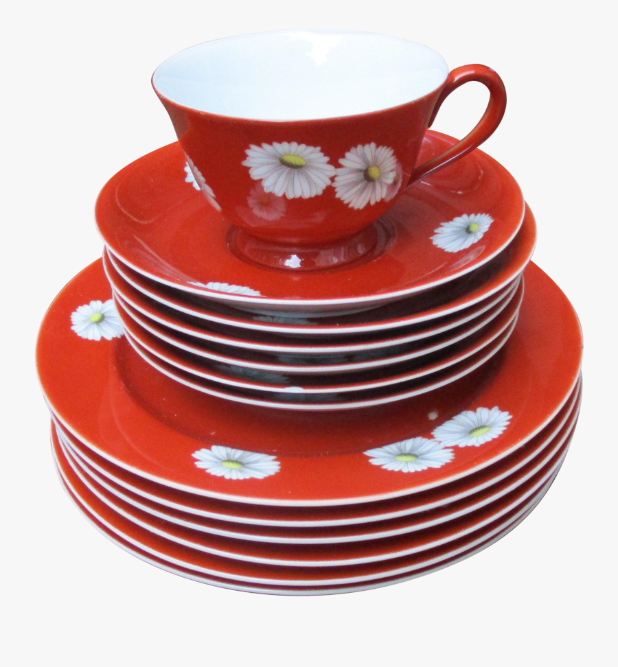Noritake Red Daisy China - Saucer, Transparent Clipart