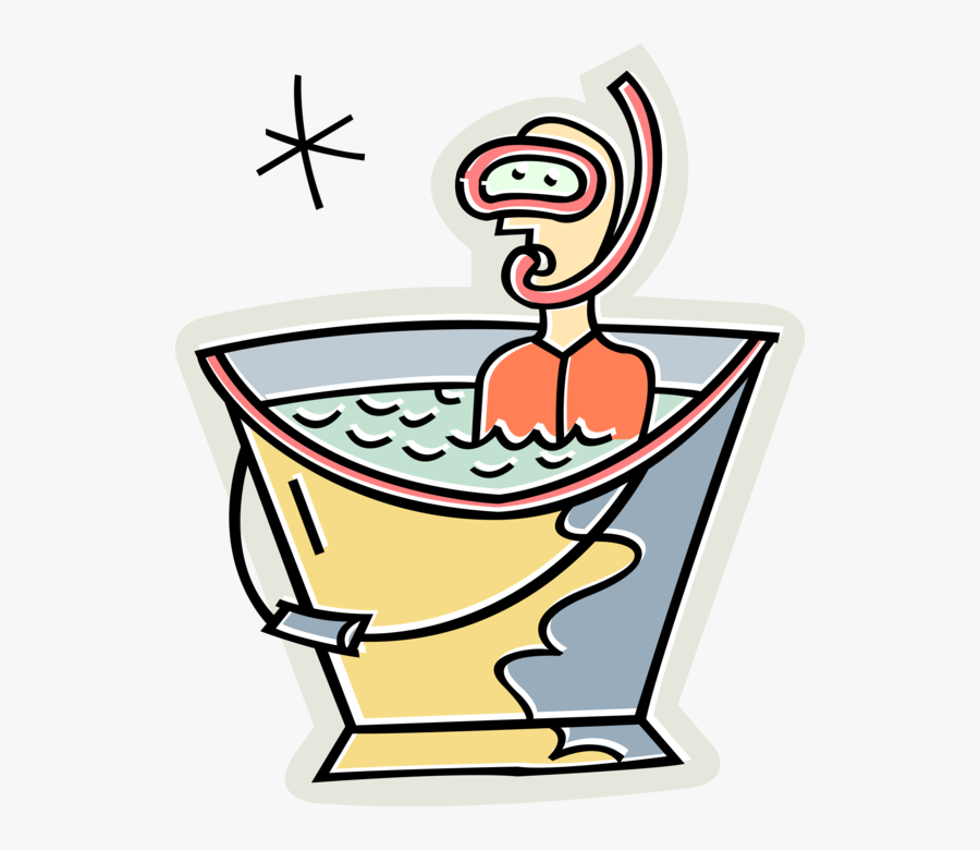 Vector Illustration Of Snorkeler With Diving Mask And, Transparent Clipart