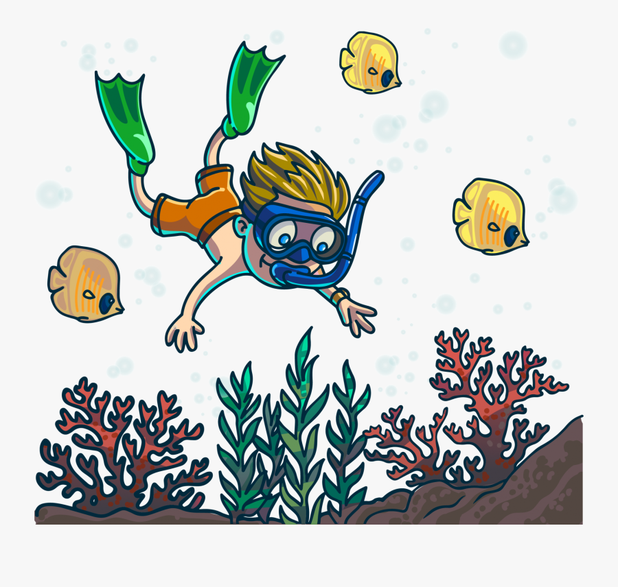 Scuba Diver Cartoon Png, Transparent Clipart