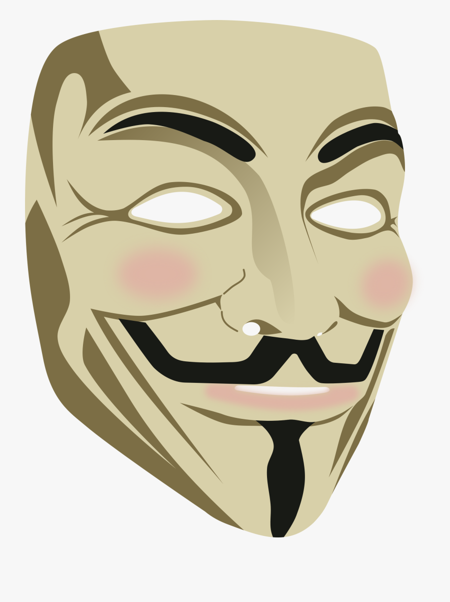 Guy Fawkes Mask V For Vendetta Clip Art - Anonymous Mask Transparent, Transparent Clipart