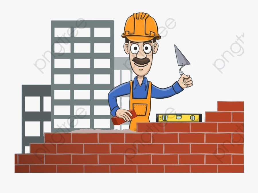 Transparent Brick Wall Clipart - Person Building A Wall, Transparent Clipart