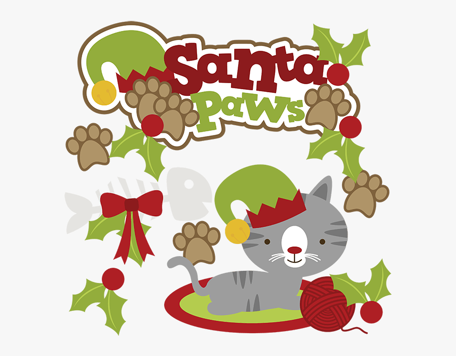 Christmas Clipart Cat - Cute Cat Christmas Clipart, Transparent Clipart