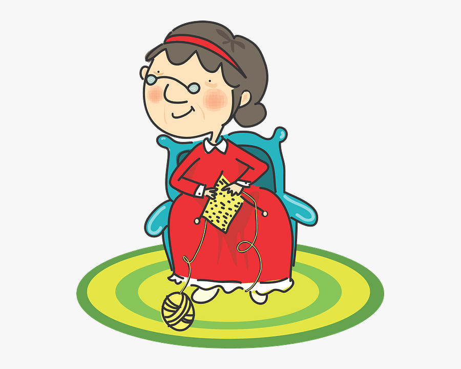 Granny Knitting Clipart, Transparent Clipart