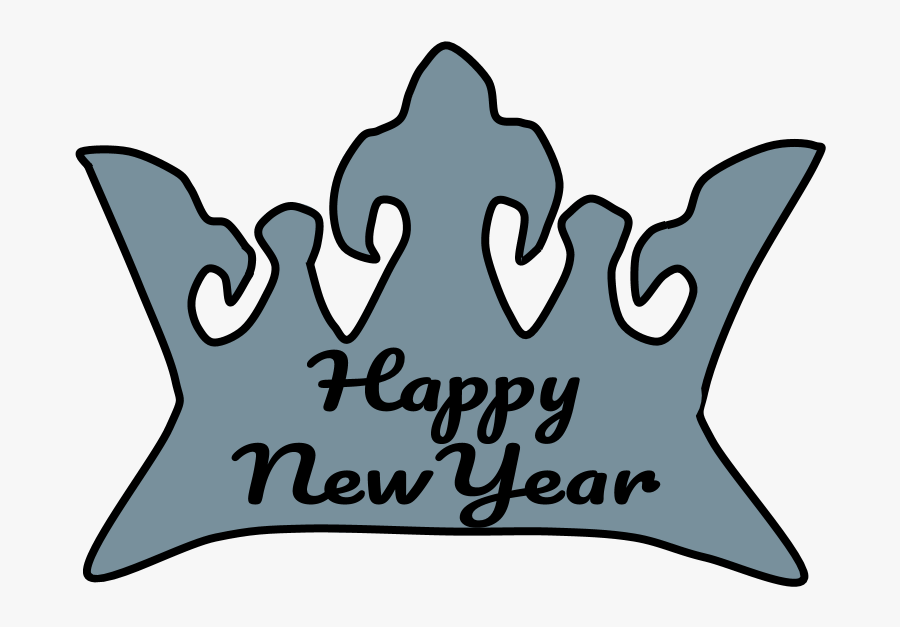 Crown, Silver, Happy New Year Lettering, Png, Transparent Clipart