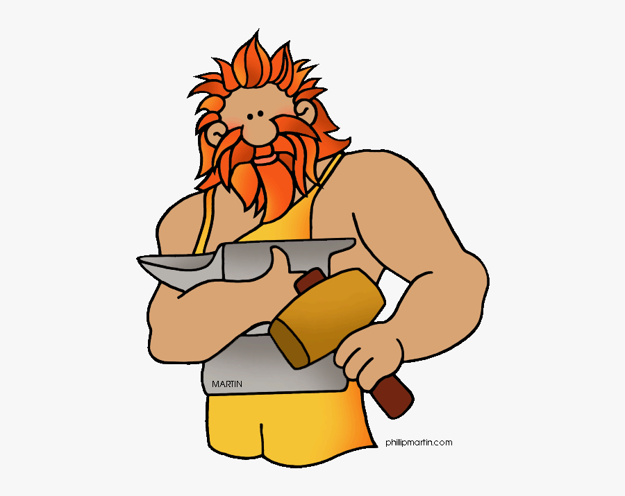 Transparent Slaves Clipart - Vulcan Roman God Cartoon, Transparent Clipart