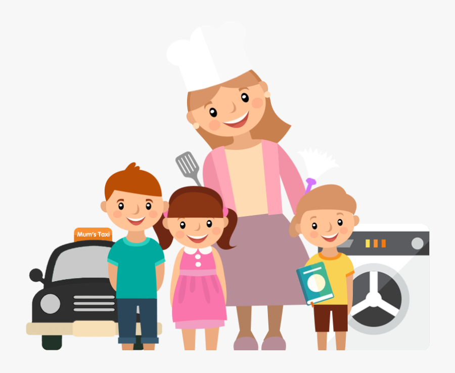 Transparent Taxi Clipart - Familia Niños Png, Transparent Clipart