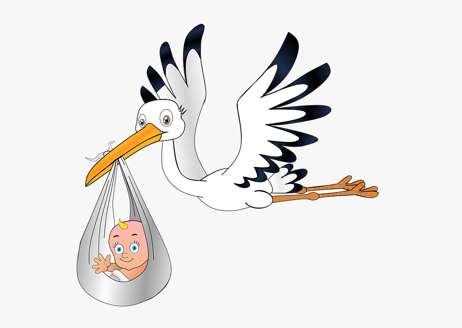 Cigueña Con Bebe Animado, Transparent Clipart