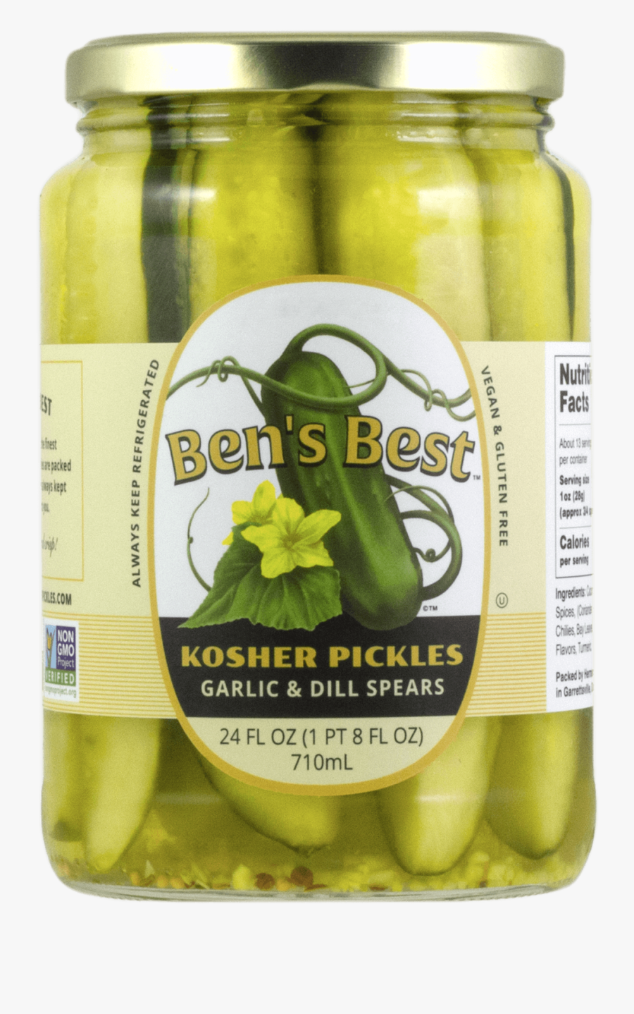 Bens Best Kosher Pickles Opt - Ben's Best Kosher Delicatessen, Transparent Clipart