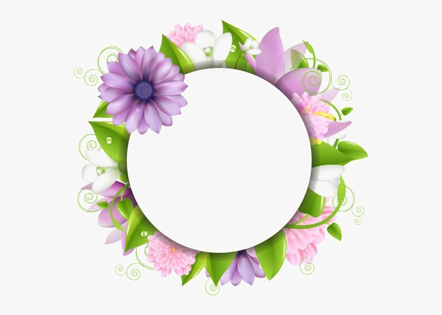 Violet Floral Border Transparent Images - Flowers Border Hd Png, Transparent Clipart