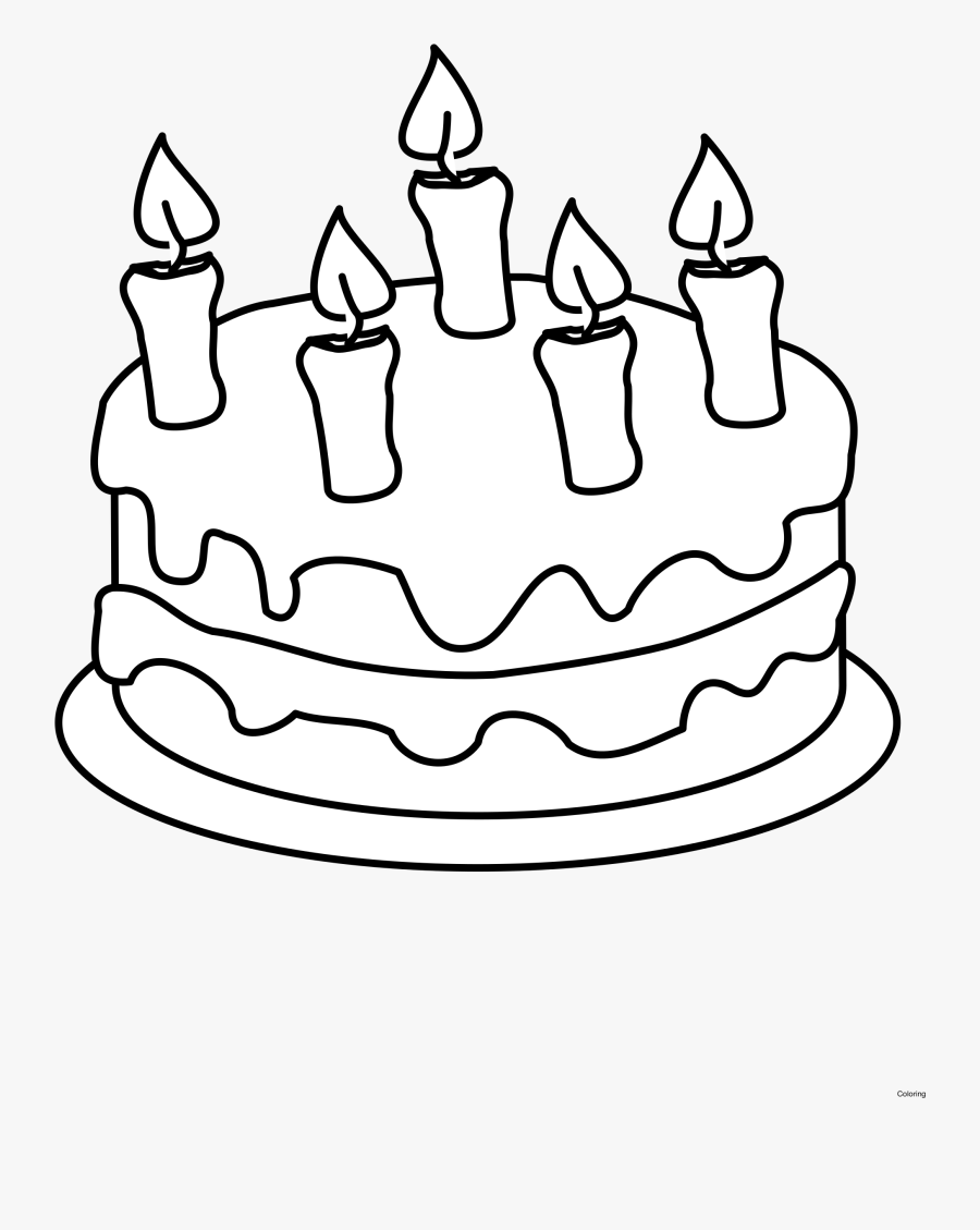 Clipart Cake Classy - Birthday Transparent Cake Clipart Black And White, Transparent Clipart