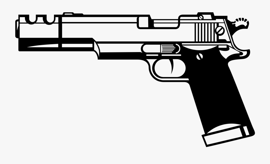 File - Silhouette Gun - Svg - Gun Clipart Black And White, Transparent Clipart