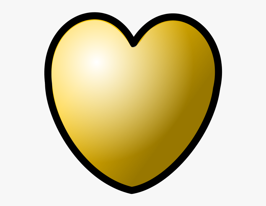 Heart Gold Theme - Cartoon Of Gold Heart, Transparent Clipart