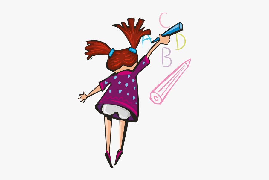 Girl Writing On Whiteboard Vector Image - Best Poster With Best Topic, Transparent Clipart