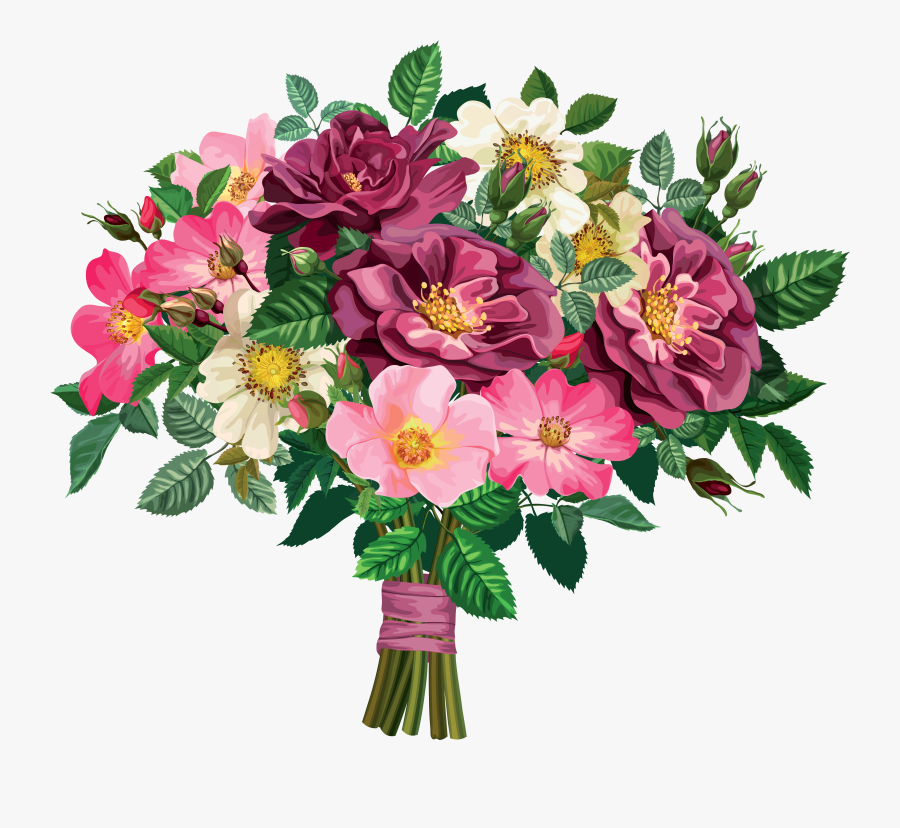 Floral Clipart Bunch - Flower Bouquet Clipart, Transparent Clipart