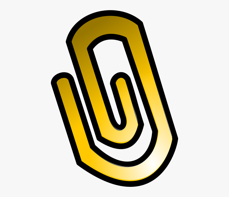 Clip Gold Paper - Yellow Paper Clip Clipart No Background, Transparent Clipart