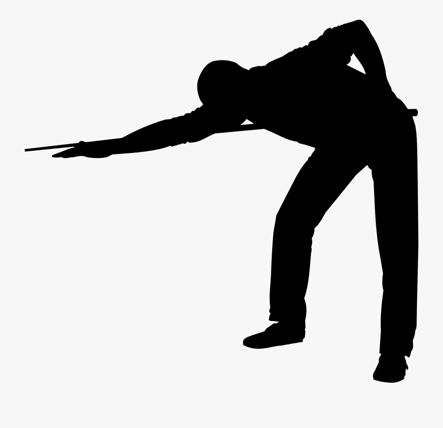 Person Playing Pool Silhouette, Transparent Clipart