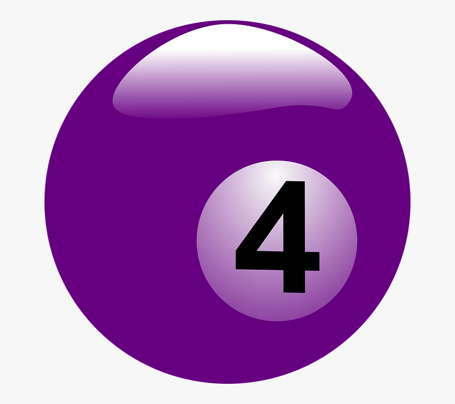 Billiard Ball - Billiard Ball Number 4, Transparent Clipart