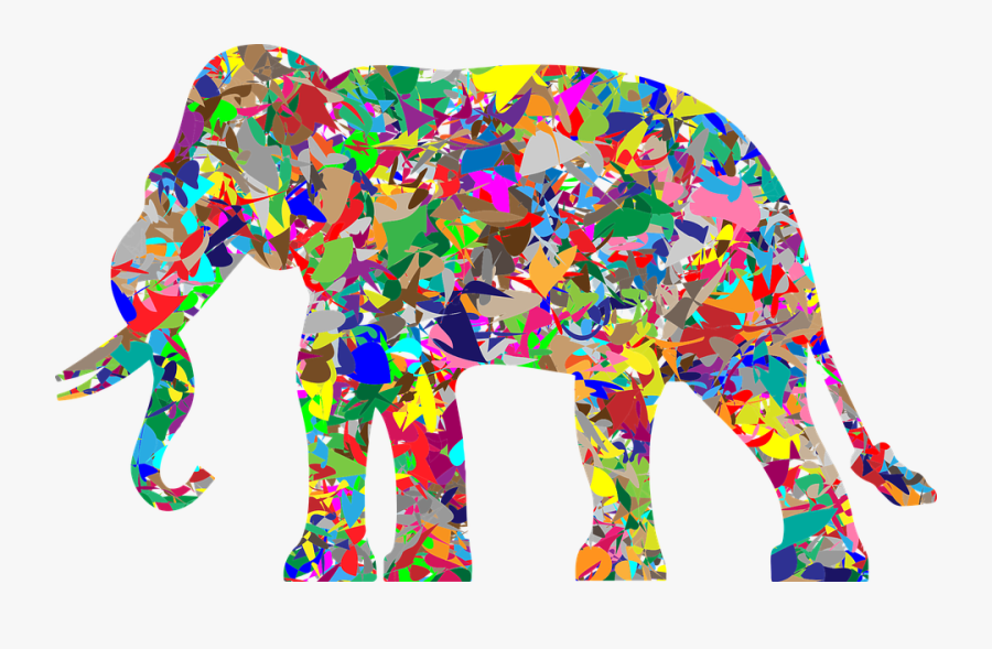 Modern Art Elephant, Transparent Clipart