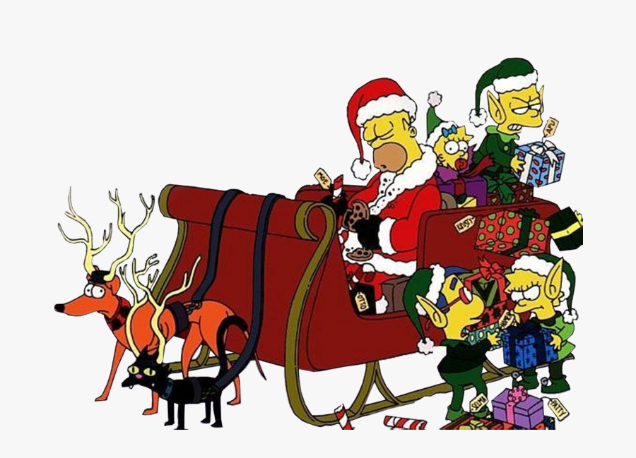Simpsons Christmas Transparent & Png Clipart Free Download - Simpsons Christmas Background, Transparent Clipart