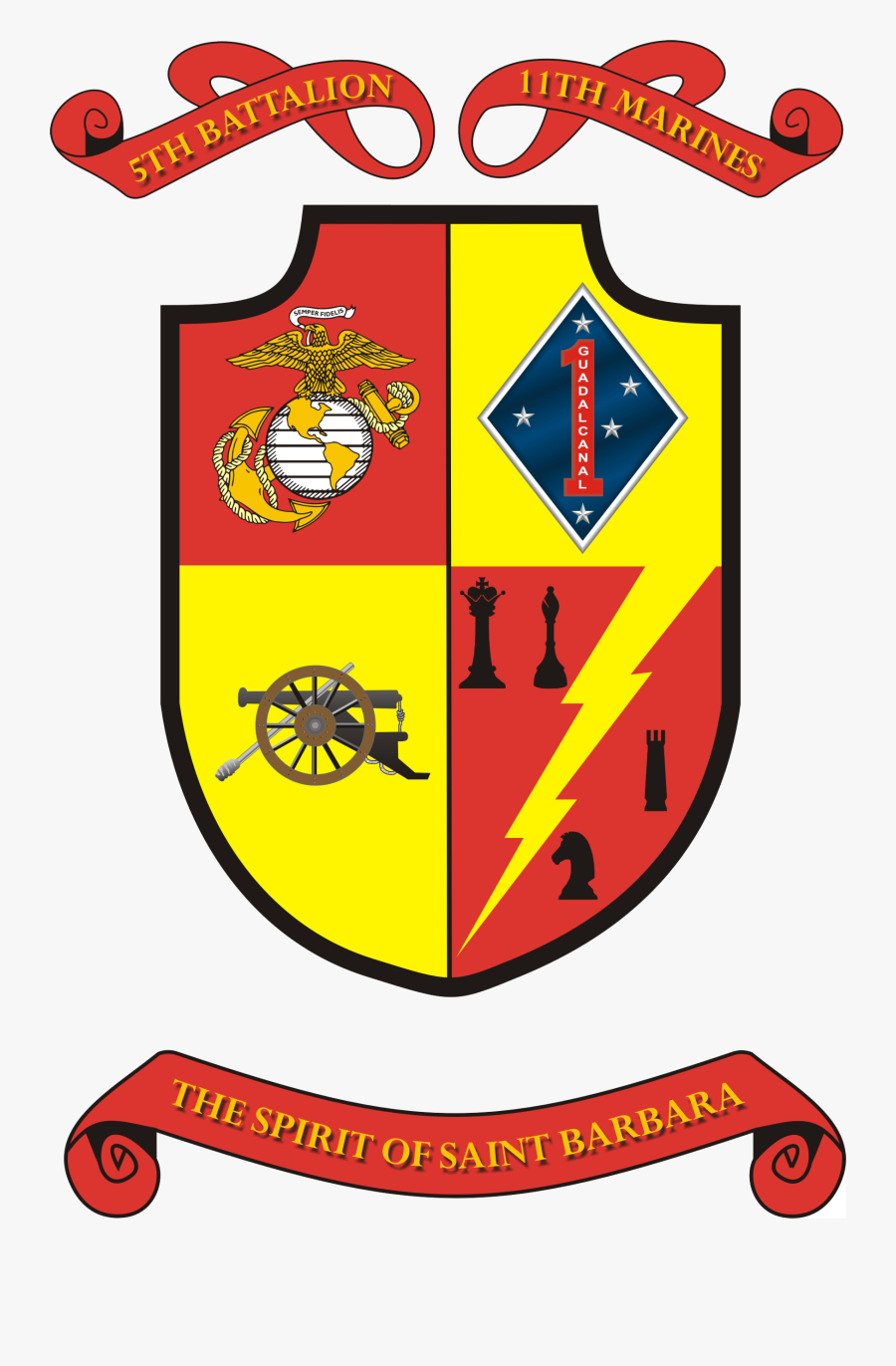 5-11 Battalion Insignia - Flag Of The United States Marine Corps, Transparent Clipart